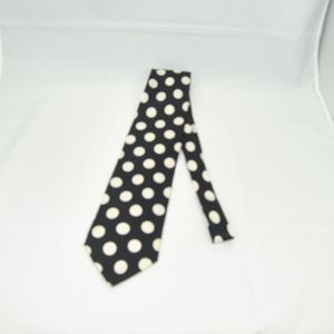 Black Silk Tie With White Dots - Tongue Tied